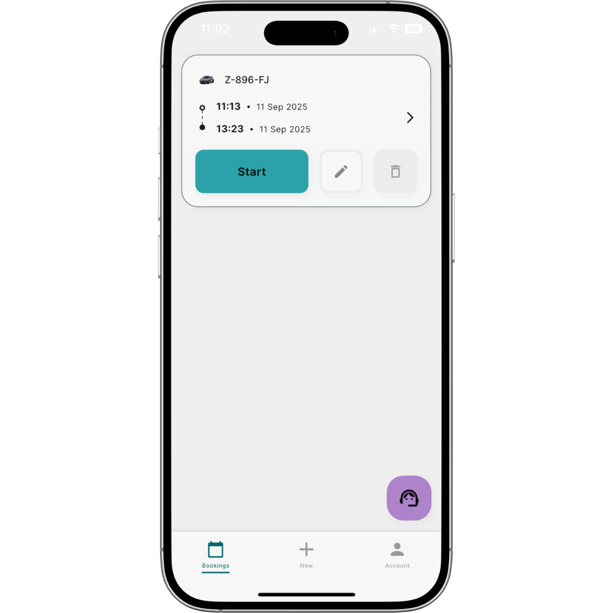 start booking screen wego app buchung starten